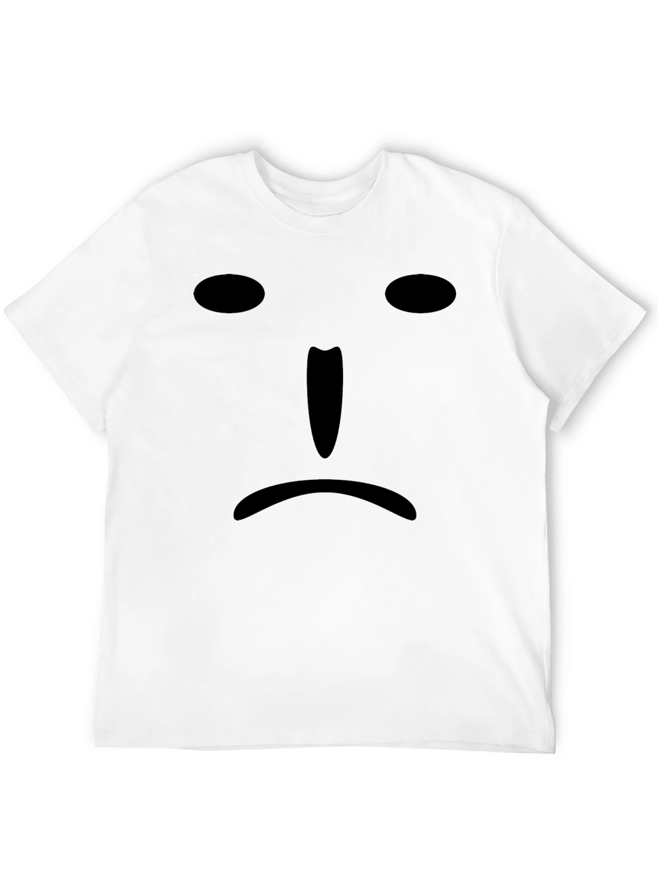 Sad Face Graphic Tee - Black Cotton T-Shirt
