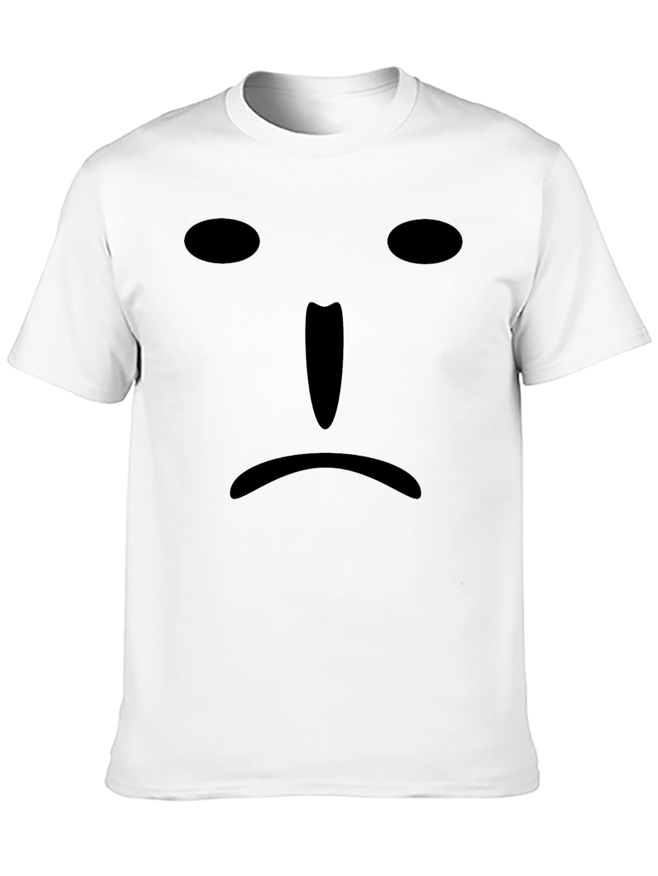 Sad Face Graphic Tee - Black Cotton T-Shirt