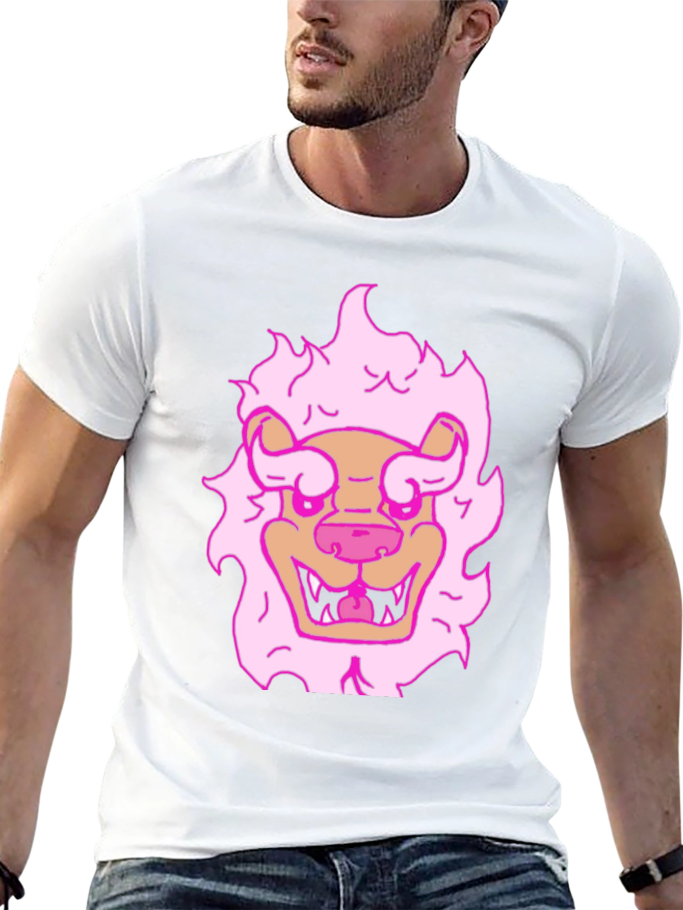 Pink Lion Graphic T-Shirt - Cool & Fun Design
