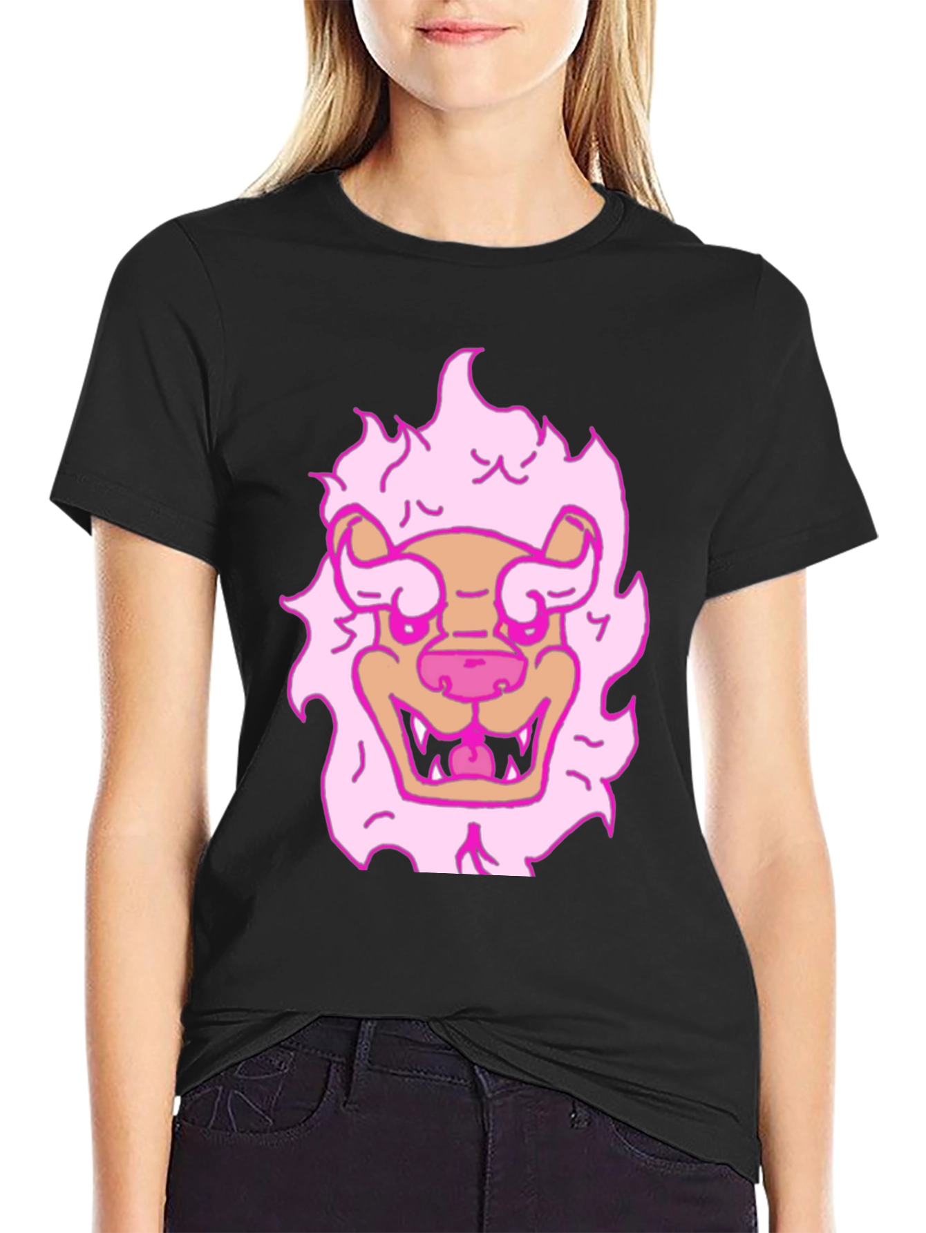 Pink Lion Graphic T-Shirt - Cool & Fun Design