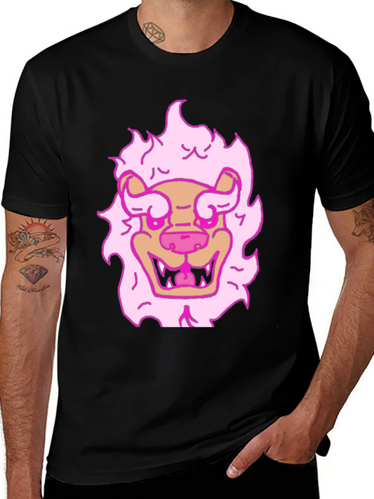 Pink Lion Graphic T-Shirt - Cool & Fun Design