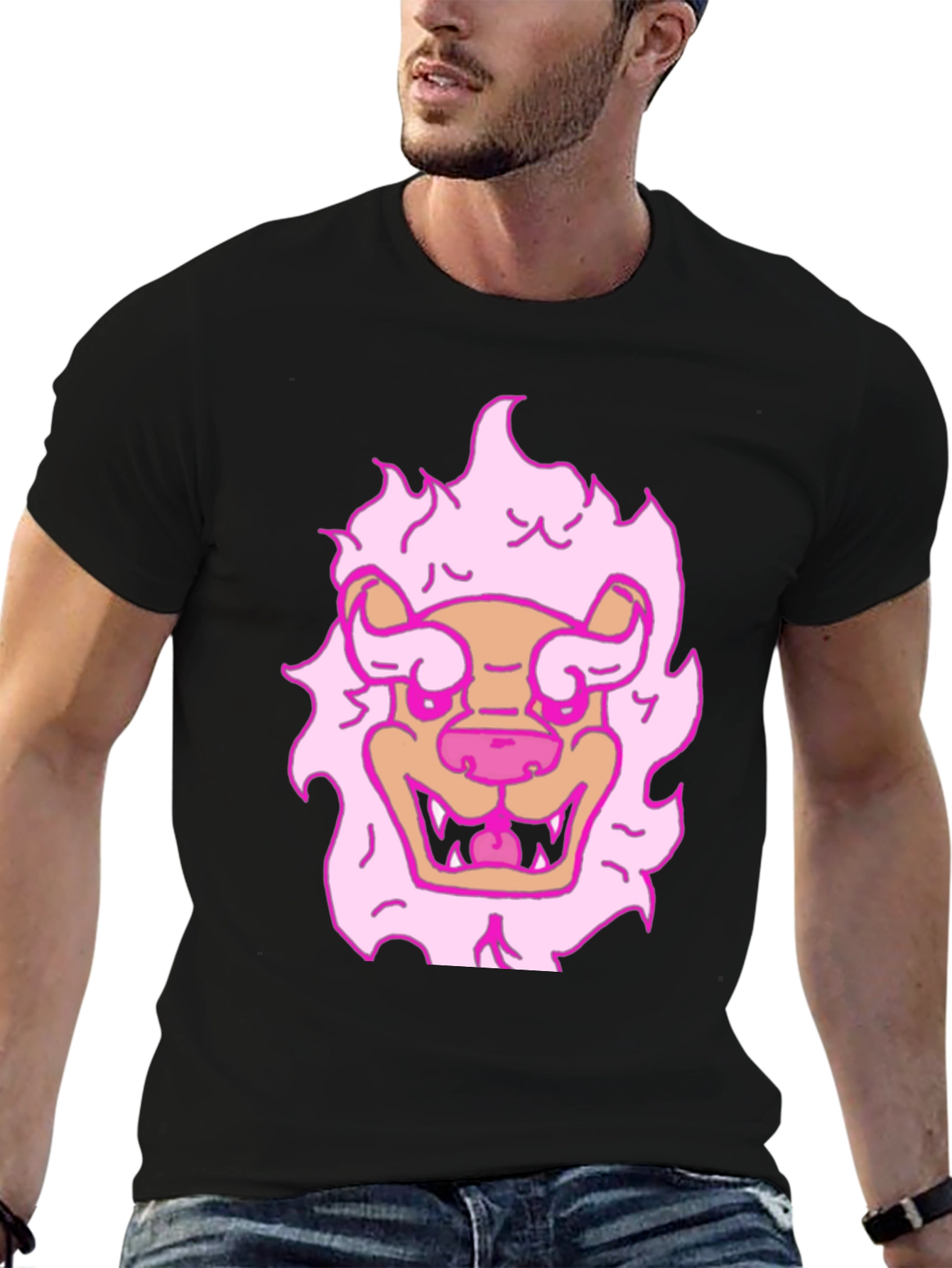 Pink Lion Graphic T-Shirt - Cool & Fun Design