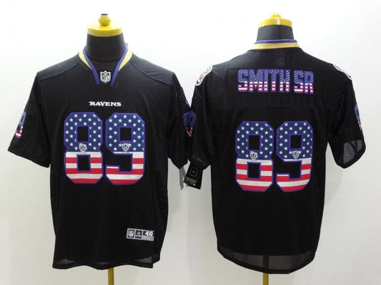 Men's Baltimore Ravens Steve Smith Sr #89 Black Game Jerseys