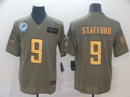 Men's Detroit Lions Matthew Stafford #9 Brown Game Player Jerseys