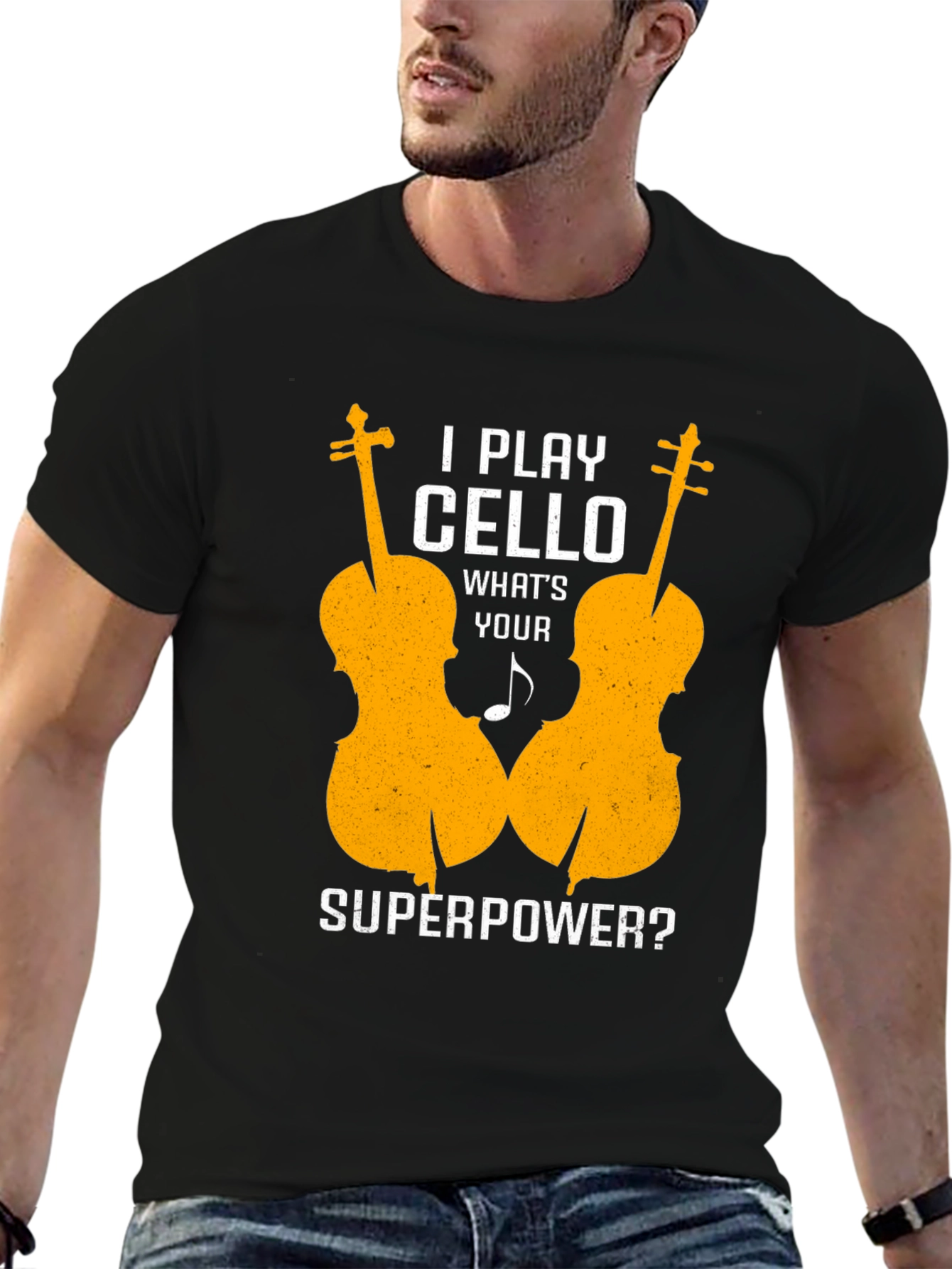 Cello Player Superpower Graphic Tee