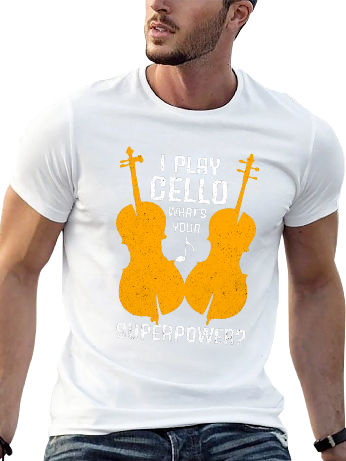 Cello Player Superpower Graphic Tee