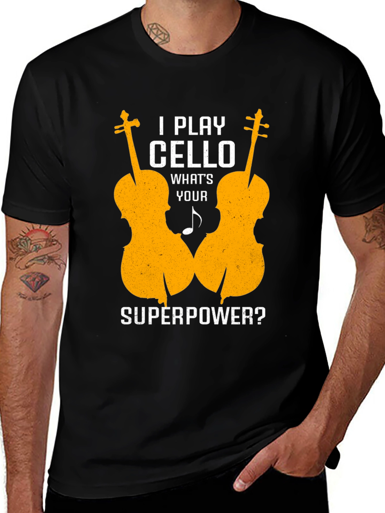 Cello Player Superpower Graphic Tee