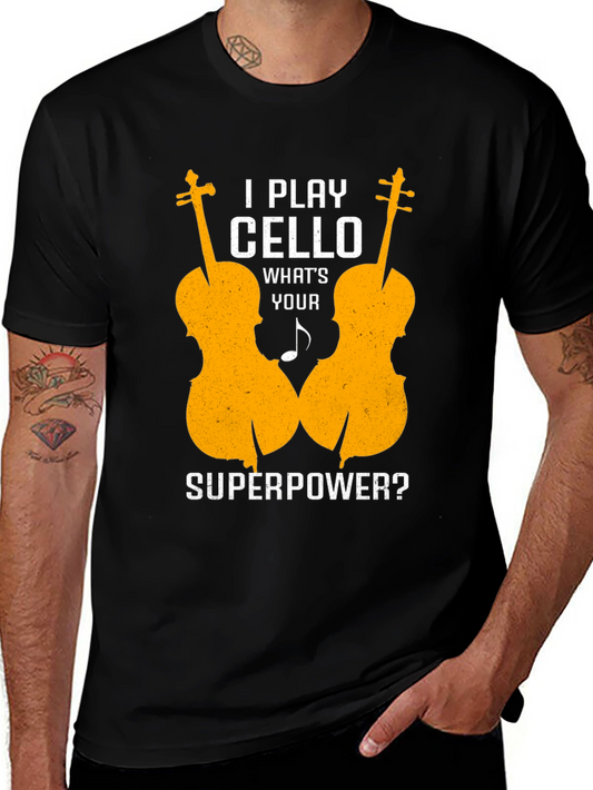 Cello Player Superpower Graphic Tee