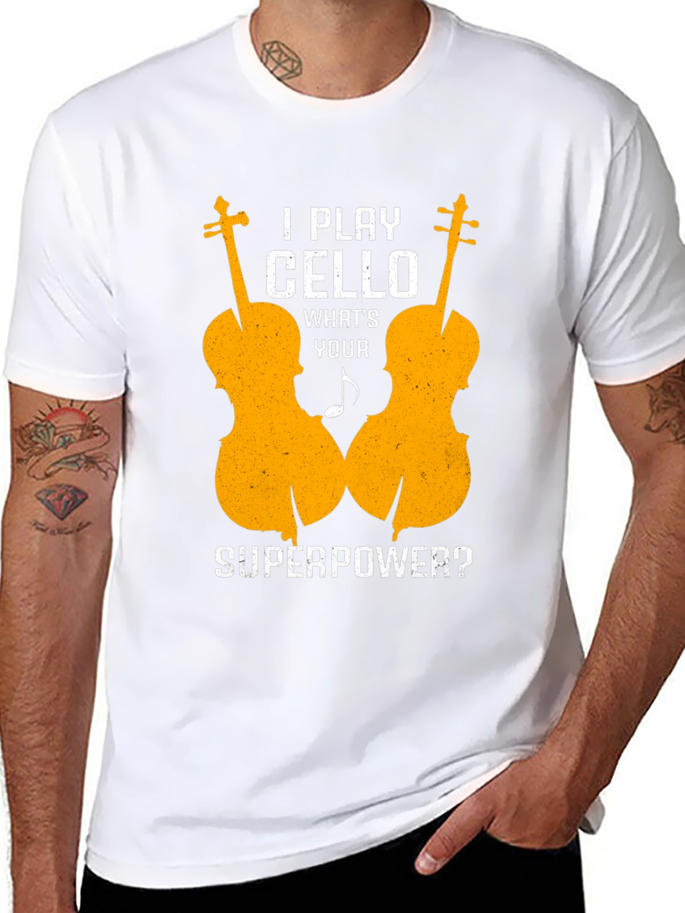 Cello Player Superpower Graphic Tee