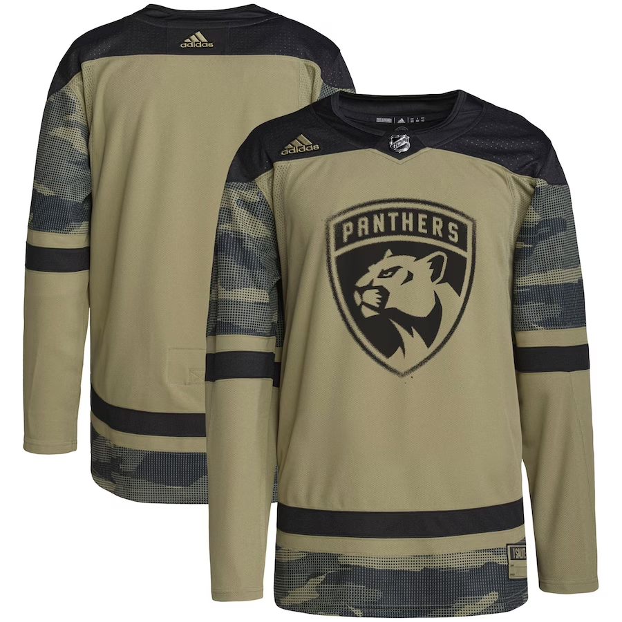 Men's Florida Panthers Camo Military Appreciation Team Authentic Practice Blank Jerseys