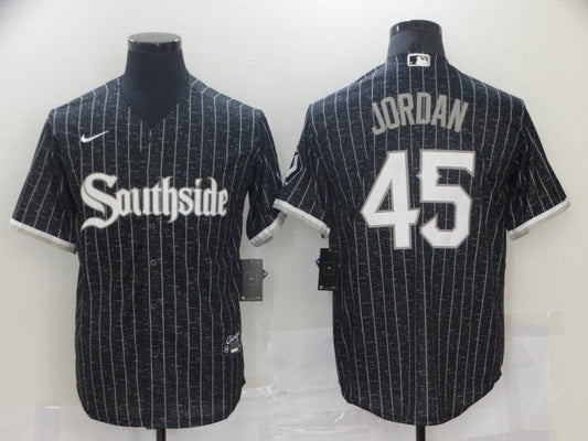 Men's Chicago White Sox Michael Jordan #45 Black Stitched Jerseys