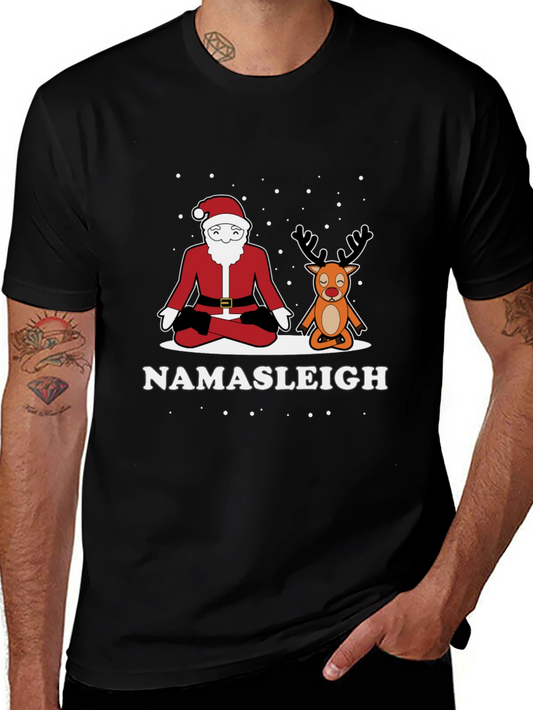 Namasleigh Santa & Reindeer Yoga T-Shirt