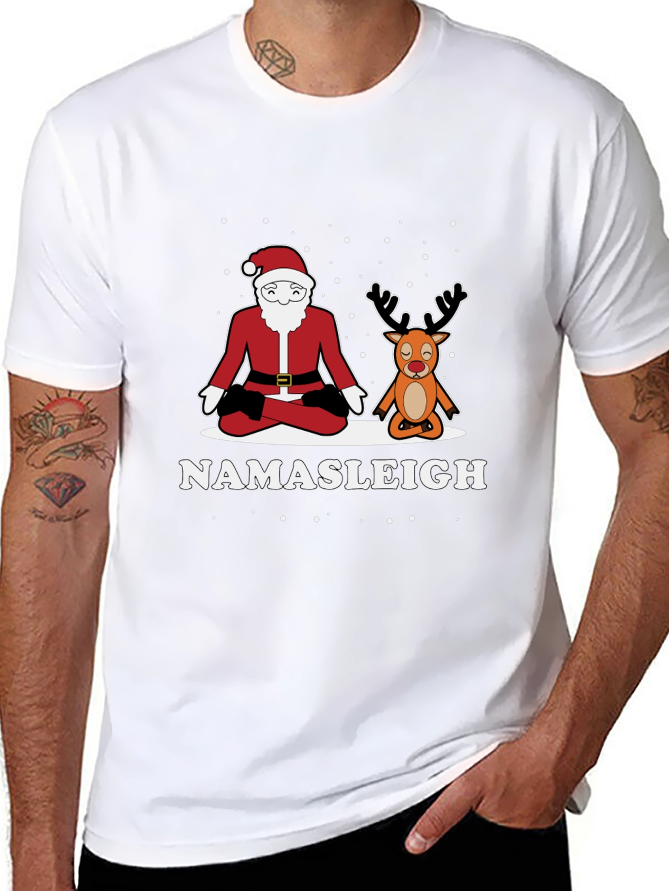 Namasleigh Santa & Reindeer Yoga T-Shirt