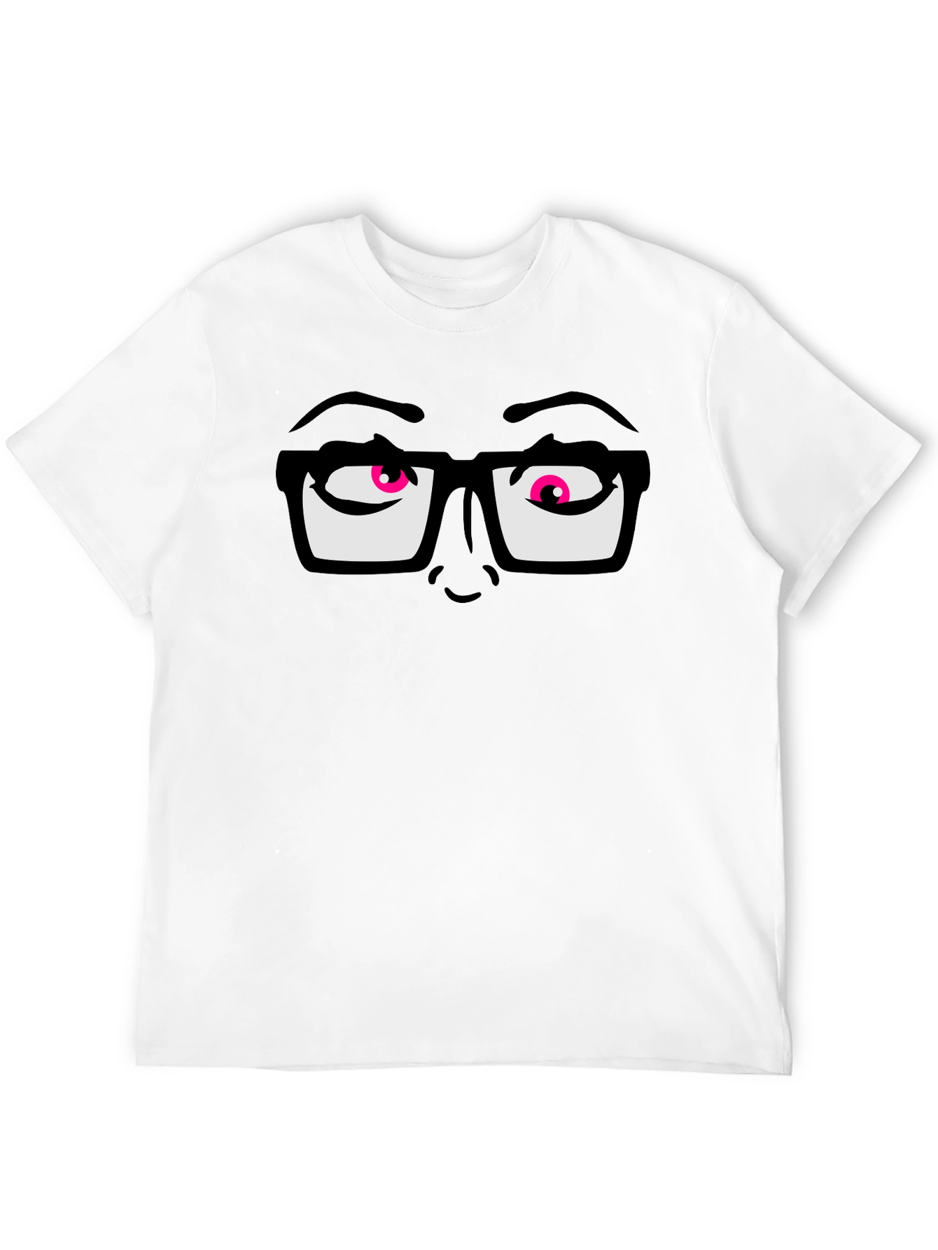 Funny Graphic T-Shirt with Cartoon Eyes and Glasses
