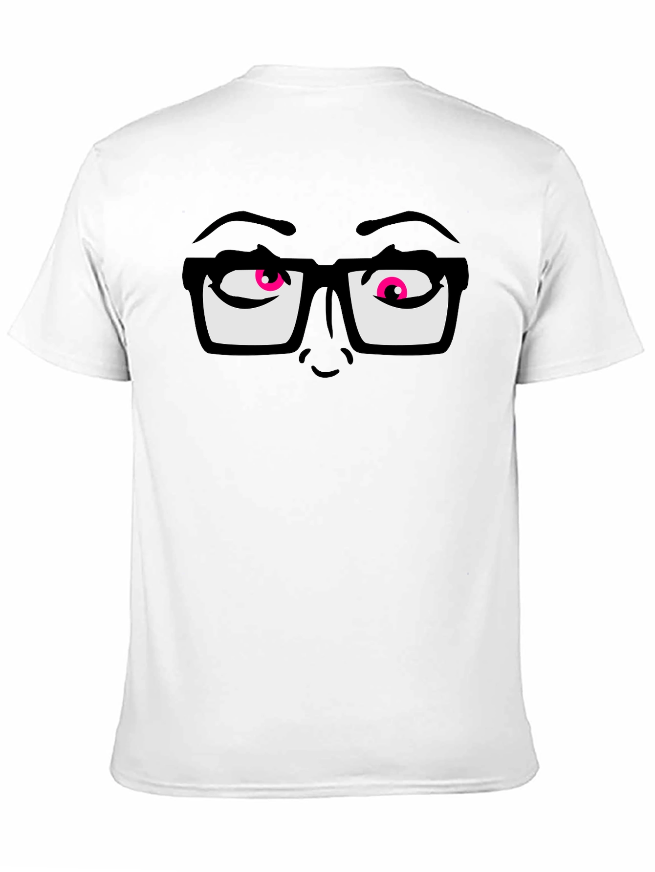 Funny Graphic T-Shirt with Cartoon Eyes and Glasses