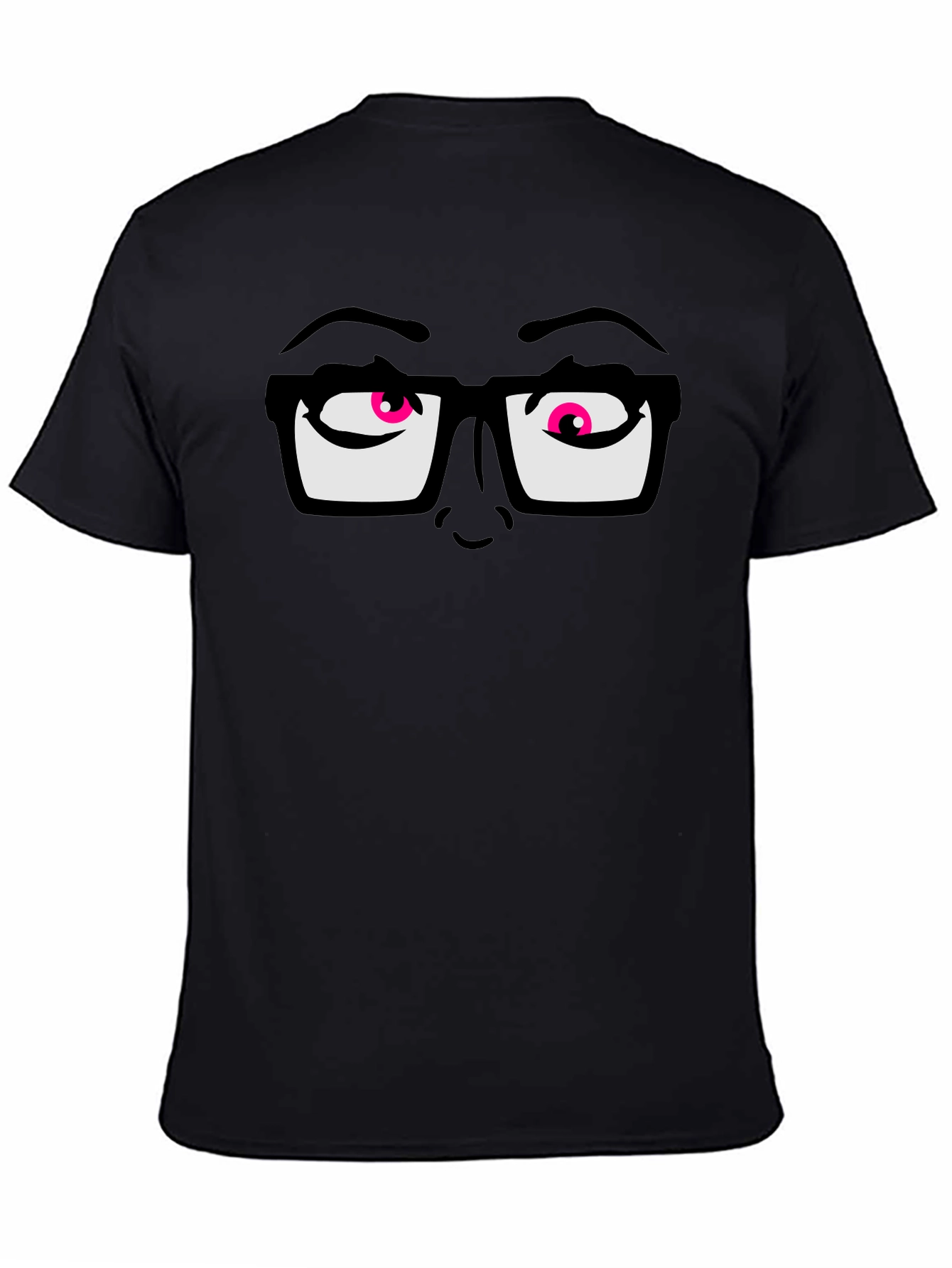 Funny Graphic T-Shirt with Cartoon Eyes and Glasses