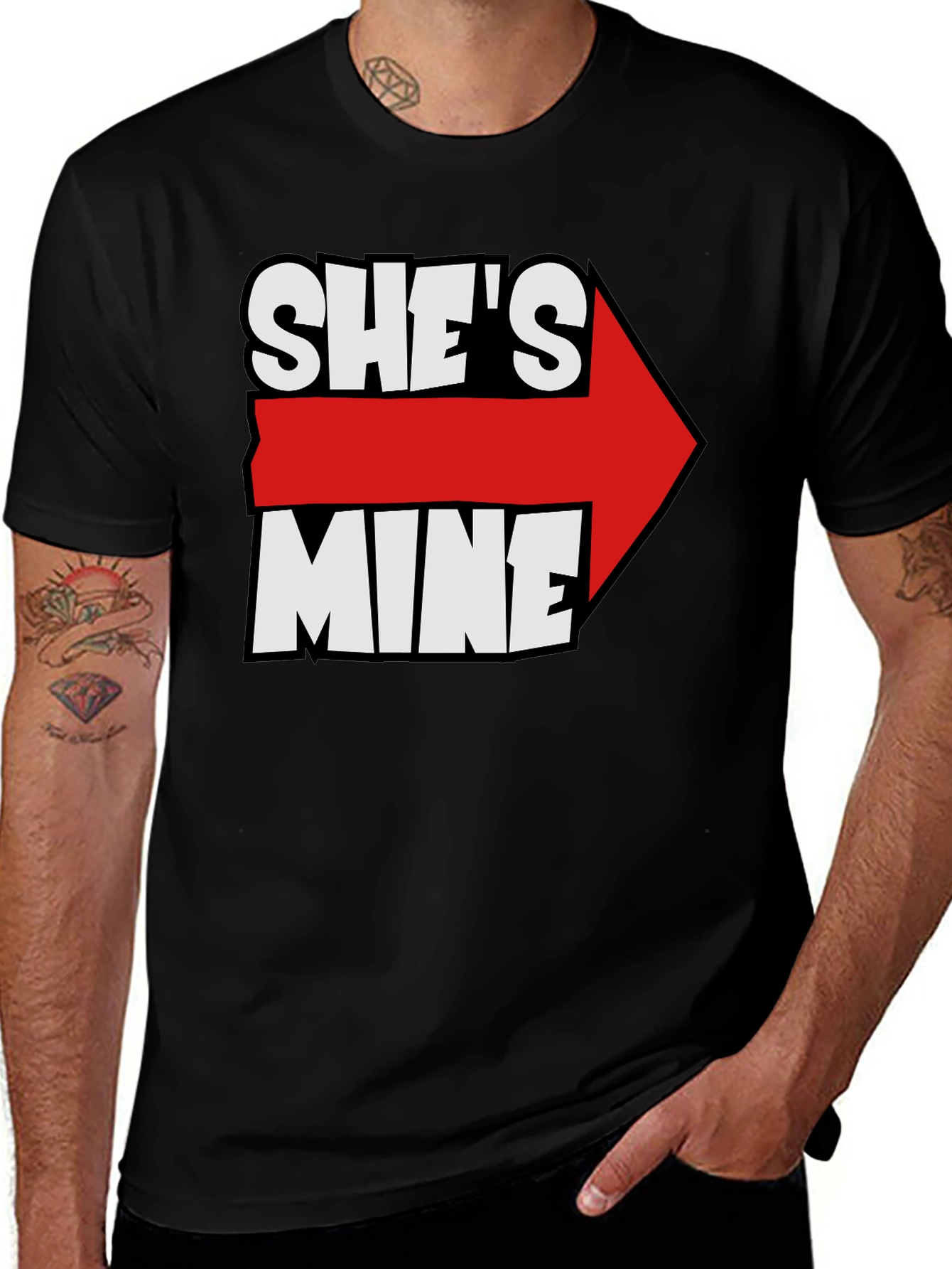 Shes Mine Arrow Novelty T-Shirt