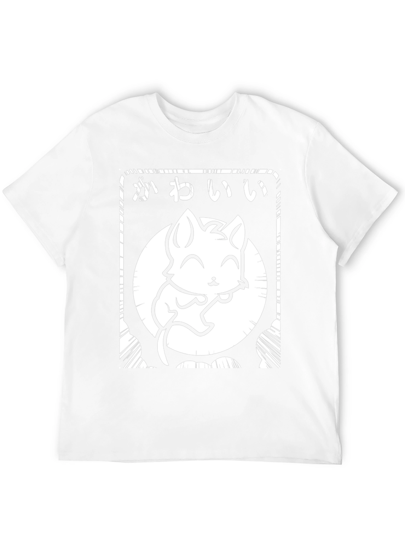 Kawaii Cat Graphic Black T-Shirt
