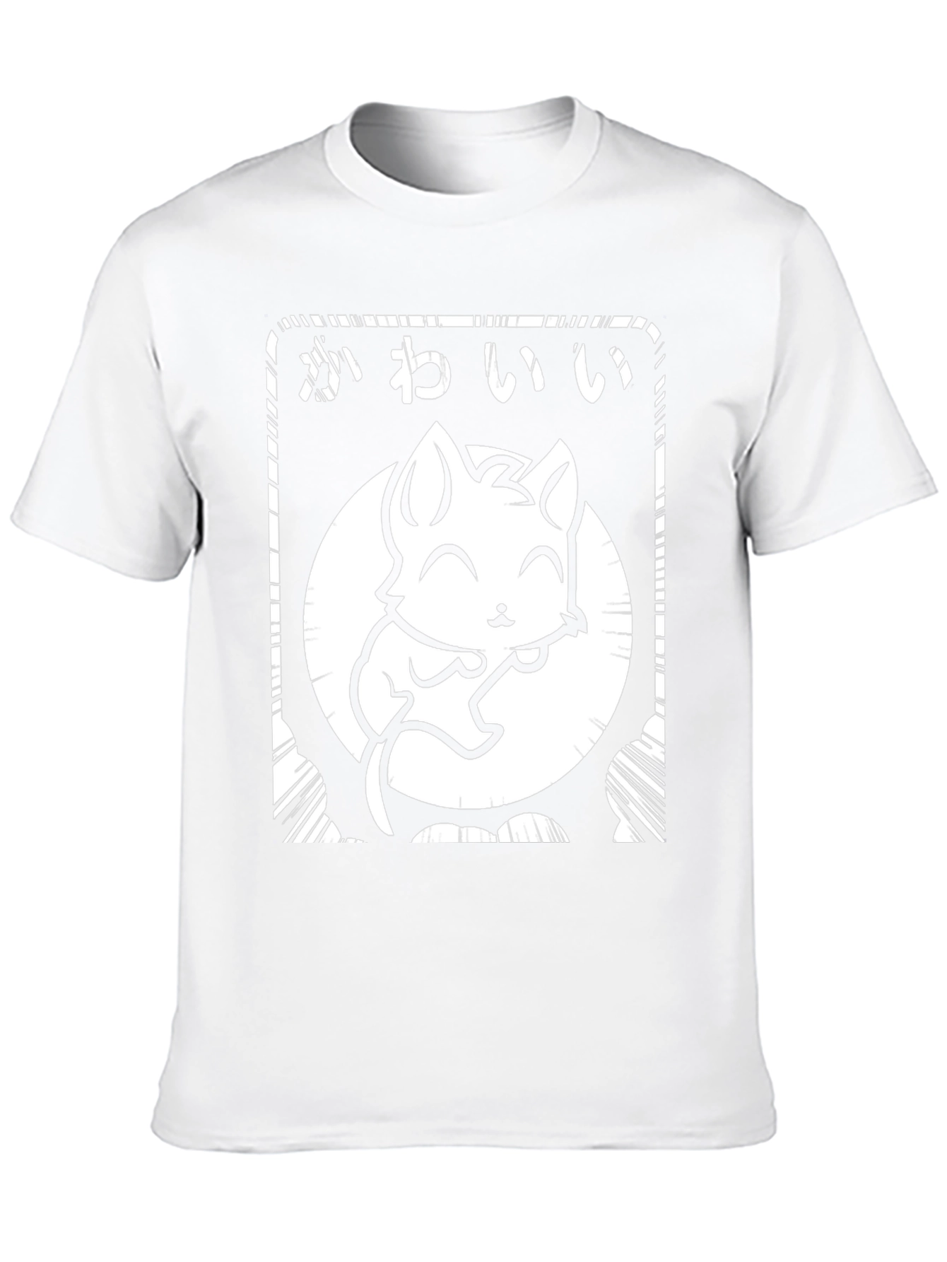 Kawaii Cat Graphic Black T-Shirt