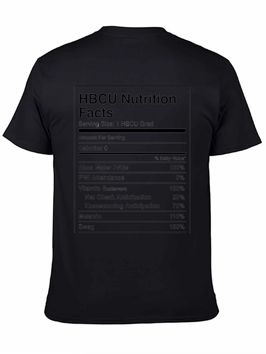 HBCU Nutrition Facts Black T-Shirt