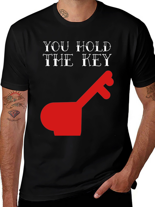 You Hold The Key Graphic Tee - Black Cotton T-Shirt