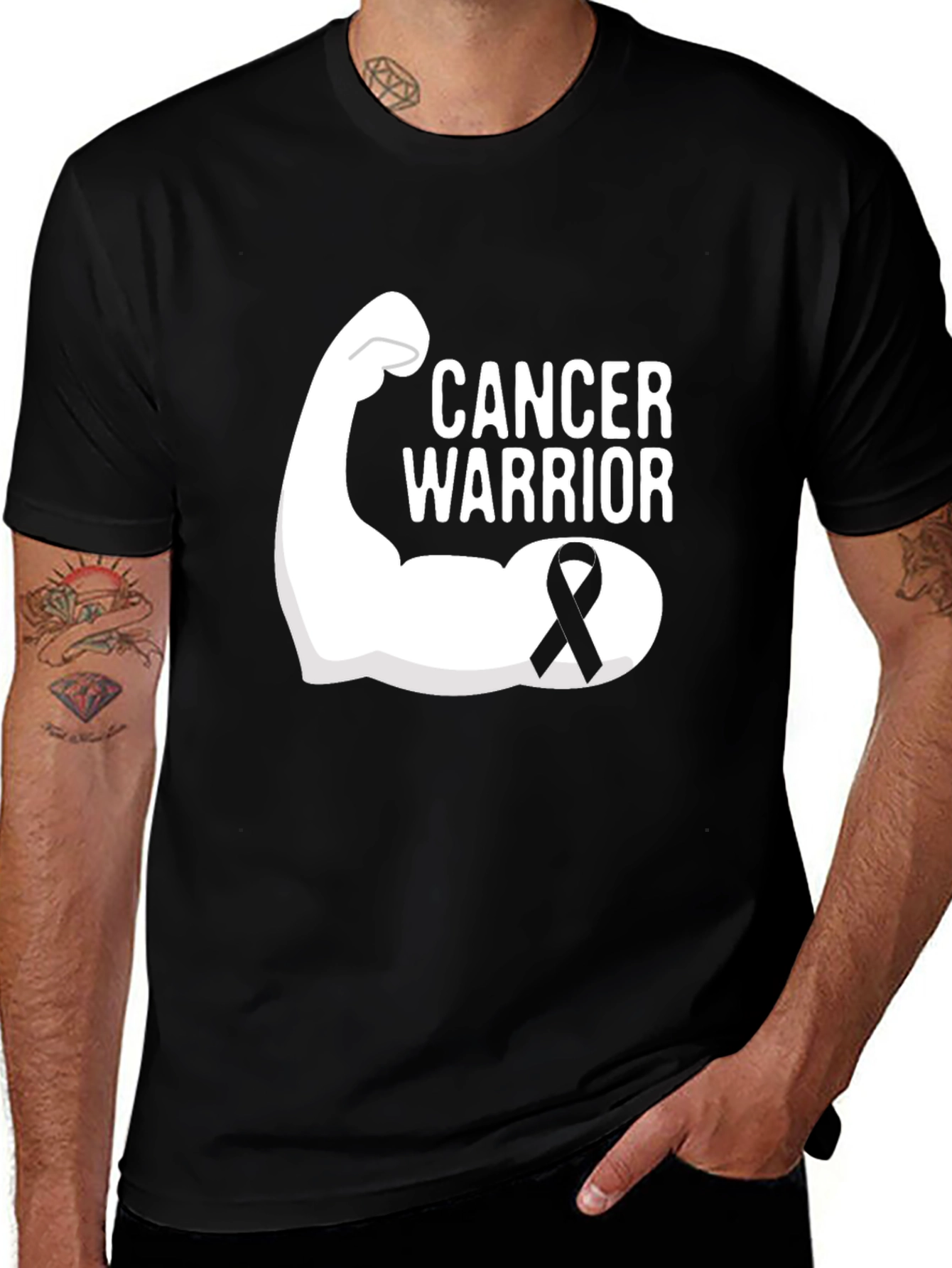 Cancer Warrior T-Shirt - Black Graphic Tee