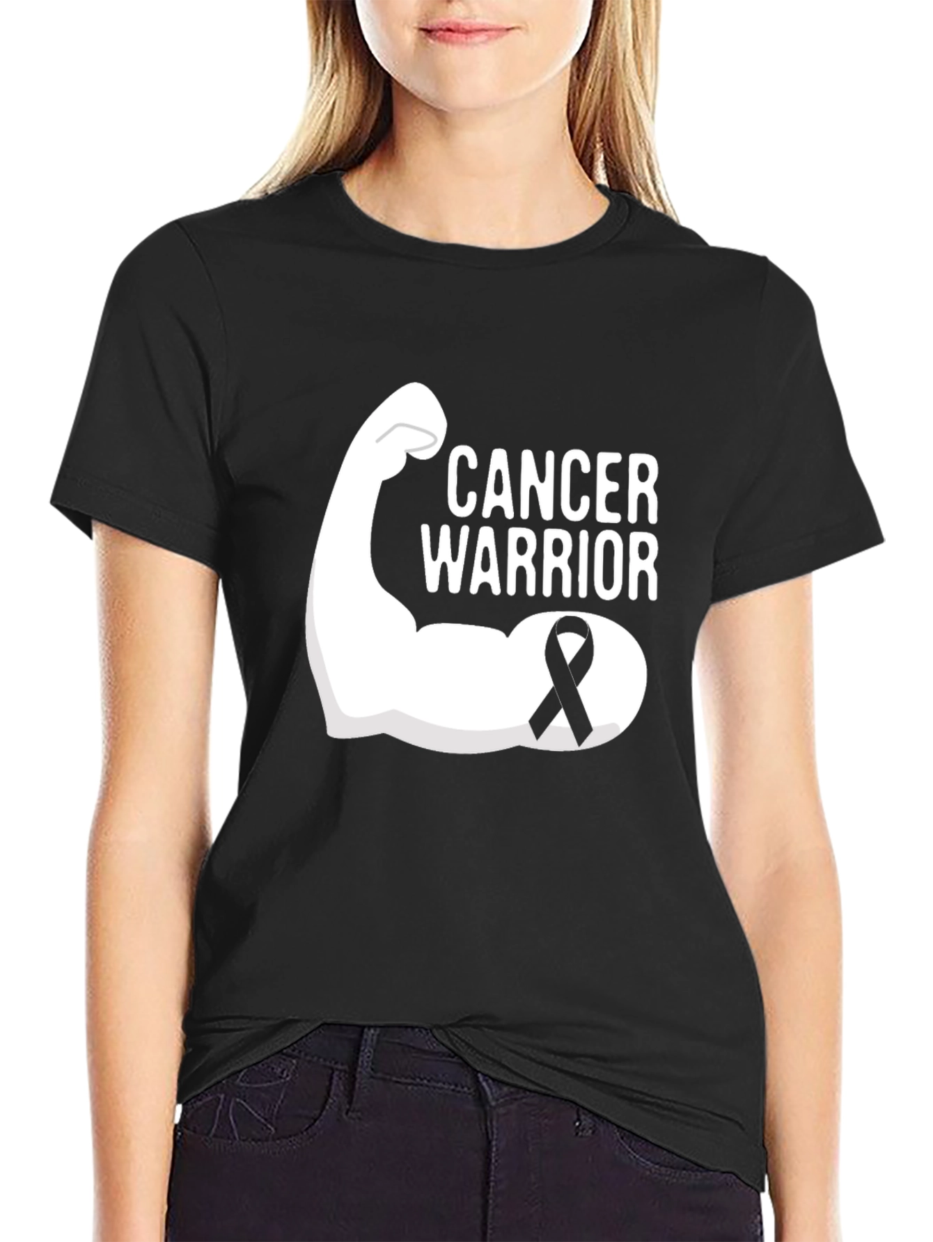 Cancer Warrior T-Shirt - Black Graphic Tee