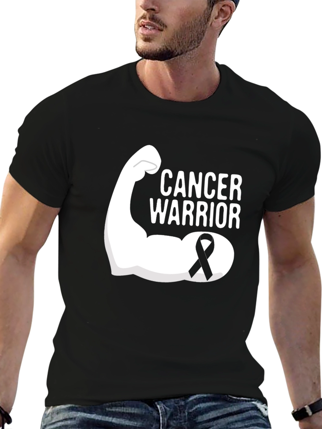 Cancer Warrior T-Shirt - Black Graphic Tee