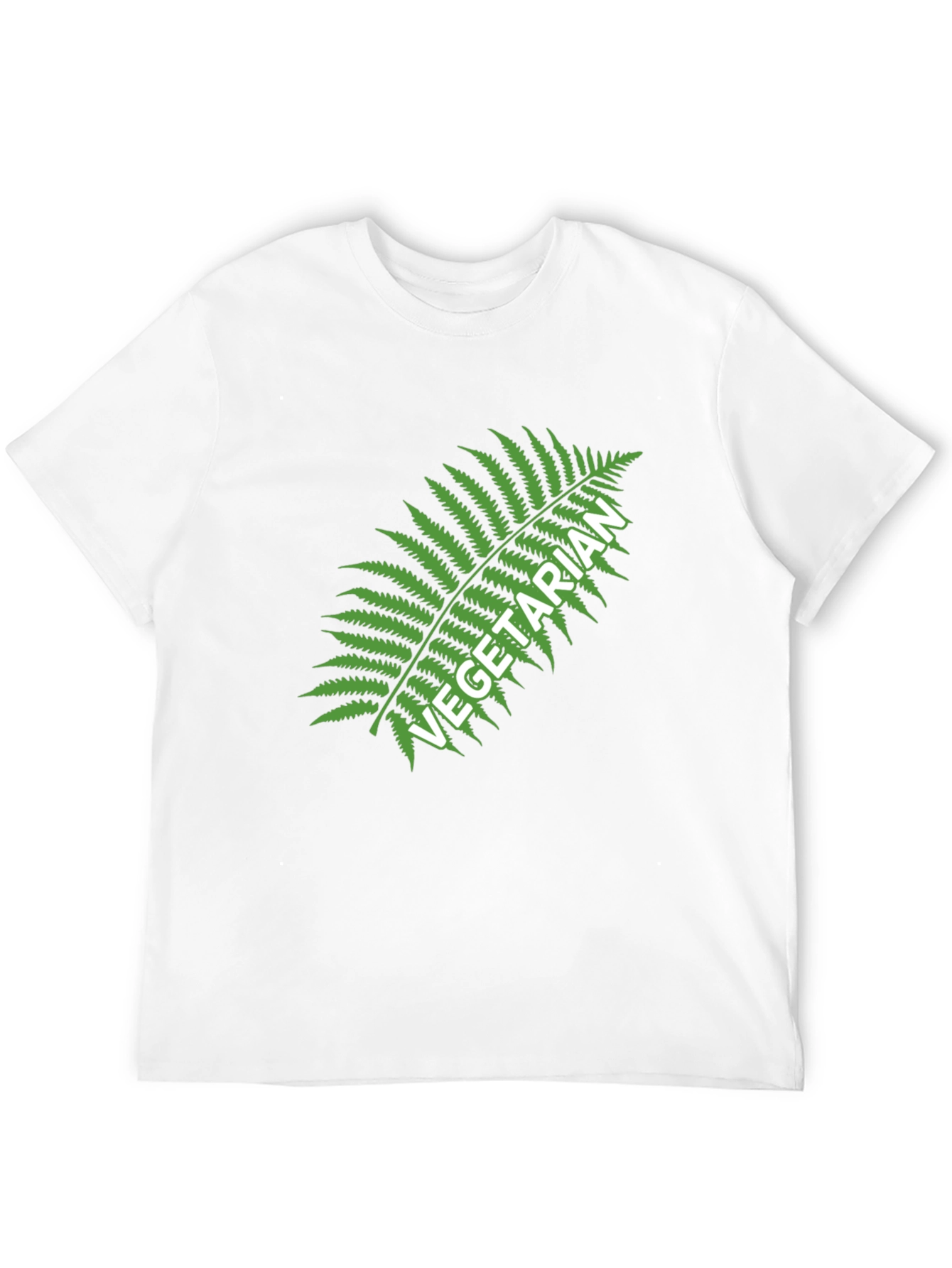 Vegetarian Fern Graphic Tee - Black Cotton T-Shirt