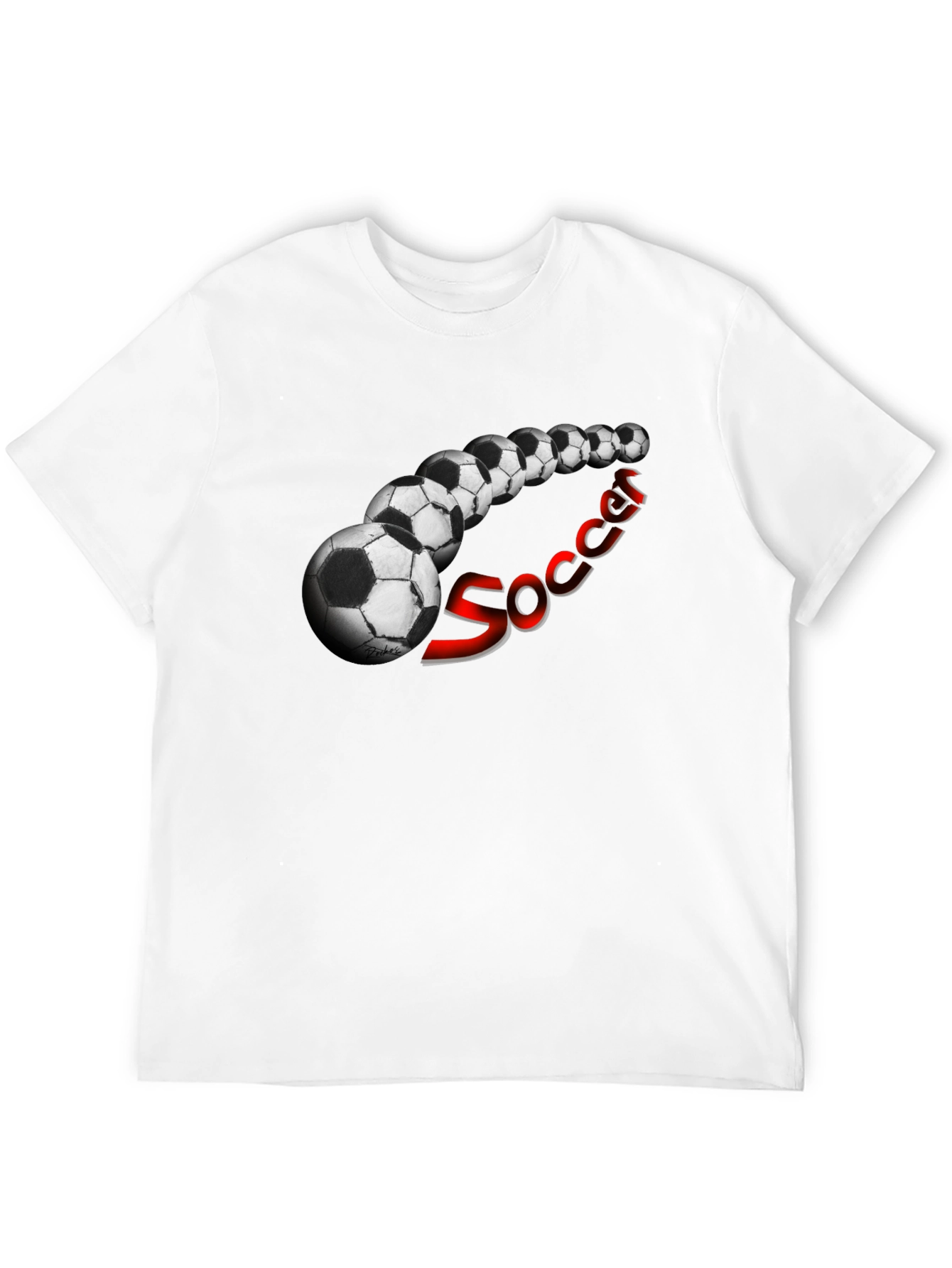 Soccer Balls Graphic Black T-Shirt