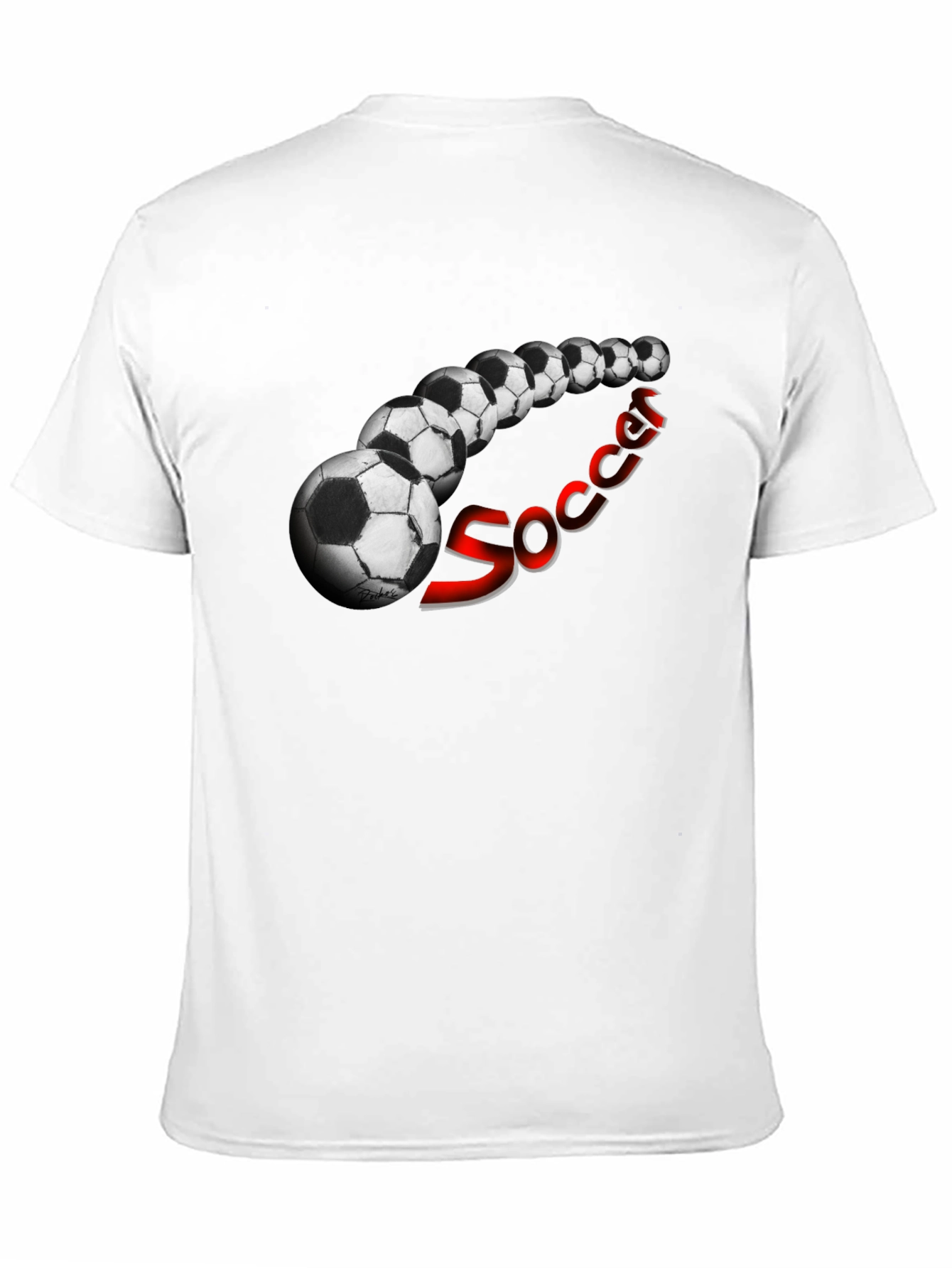 Soccer Balls Graphic Black T-Shirt