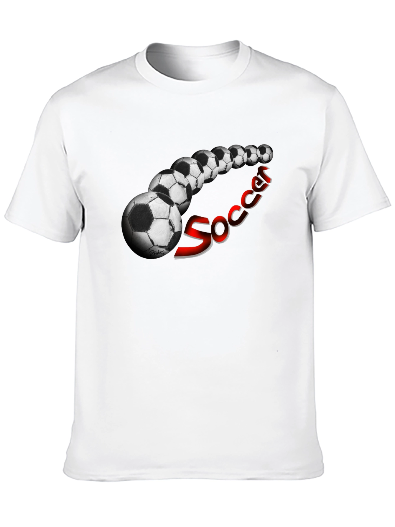 Soccer Balls Graphic Black T-Shirt
