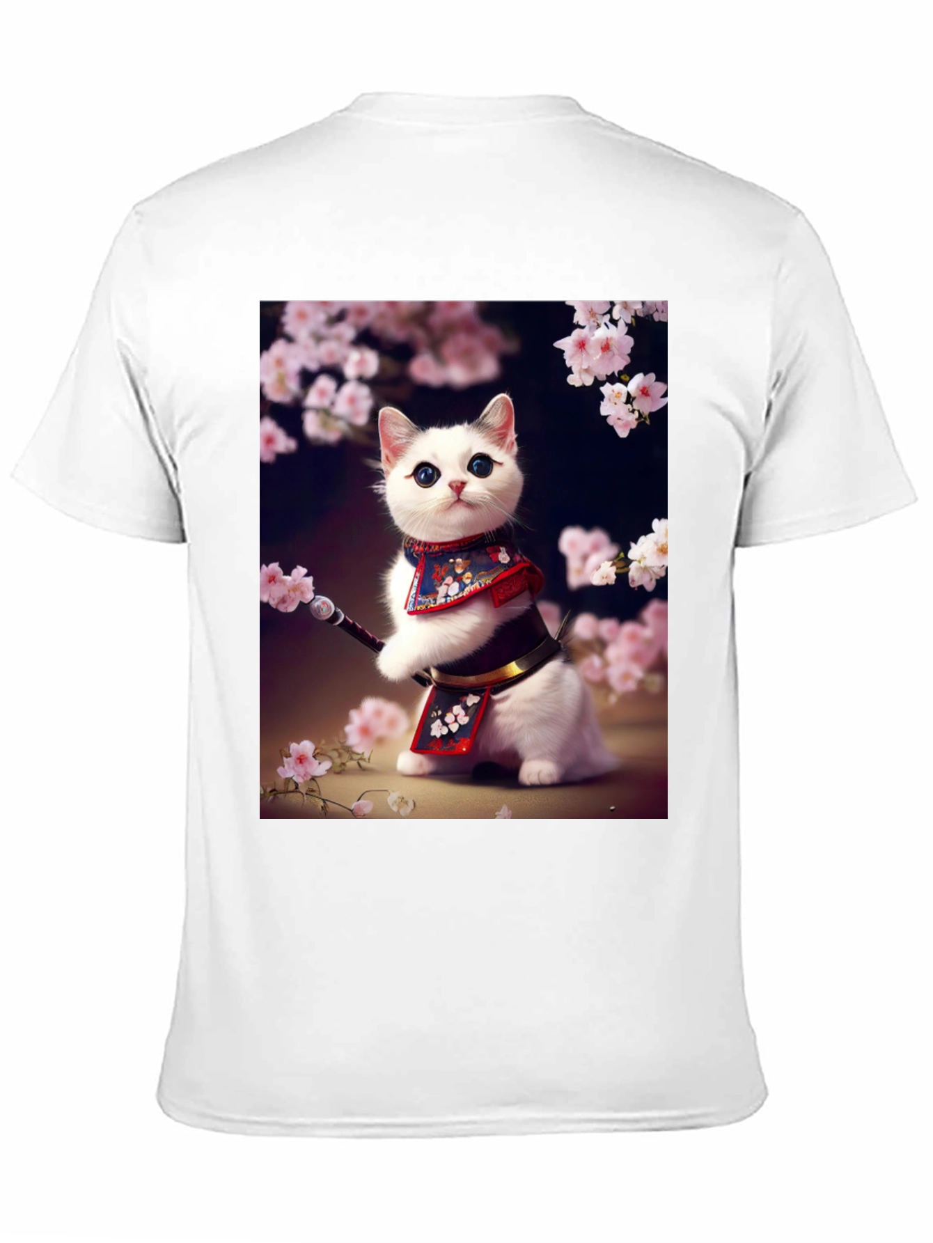 Samurai Cat T-Shirt - Anime Style