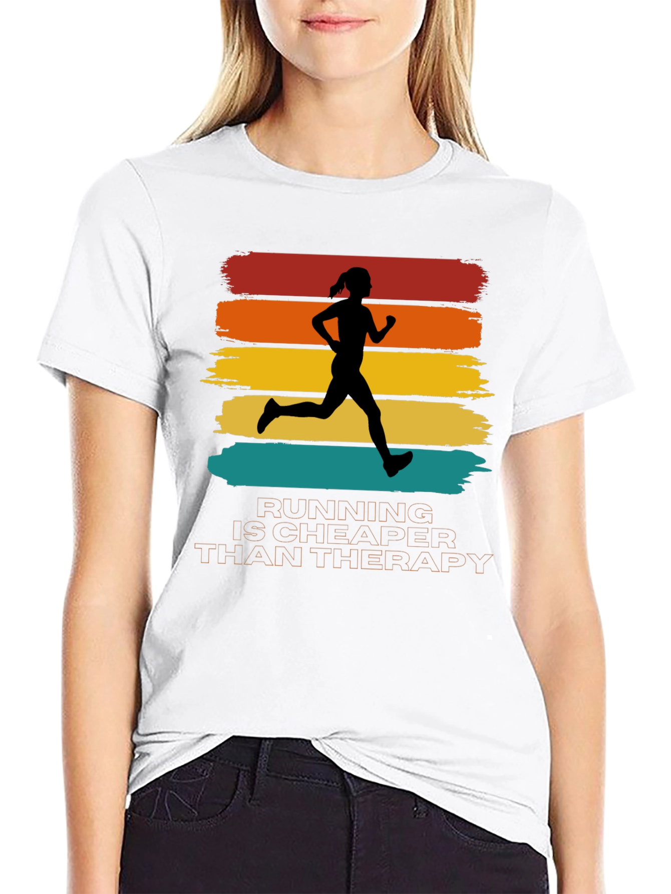 Running is Cheaper Than Therapy Graphic Tee