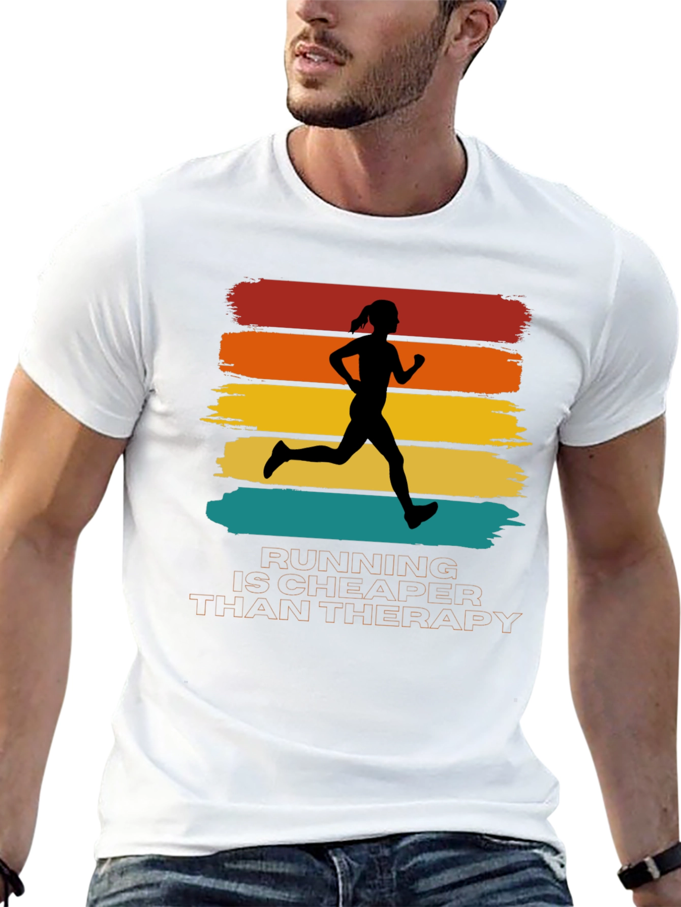 Running is Cheaper Than Therapy Graphic Tee