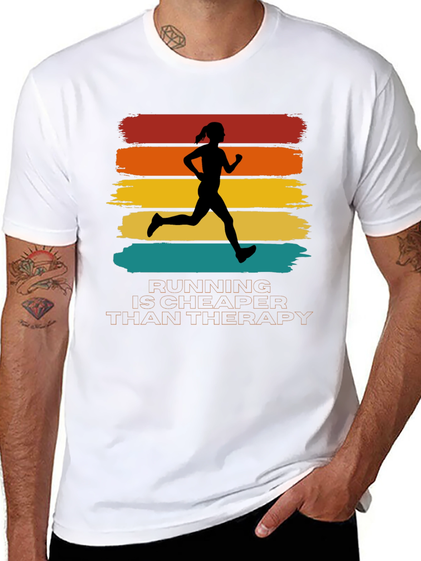 Running is Cheaper Than Therapy Graphic Tee