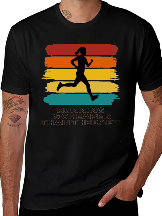 Running is Cheaper Than Therapy Graphic Tee
