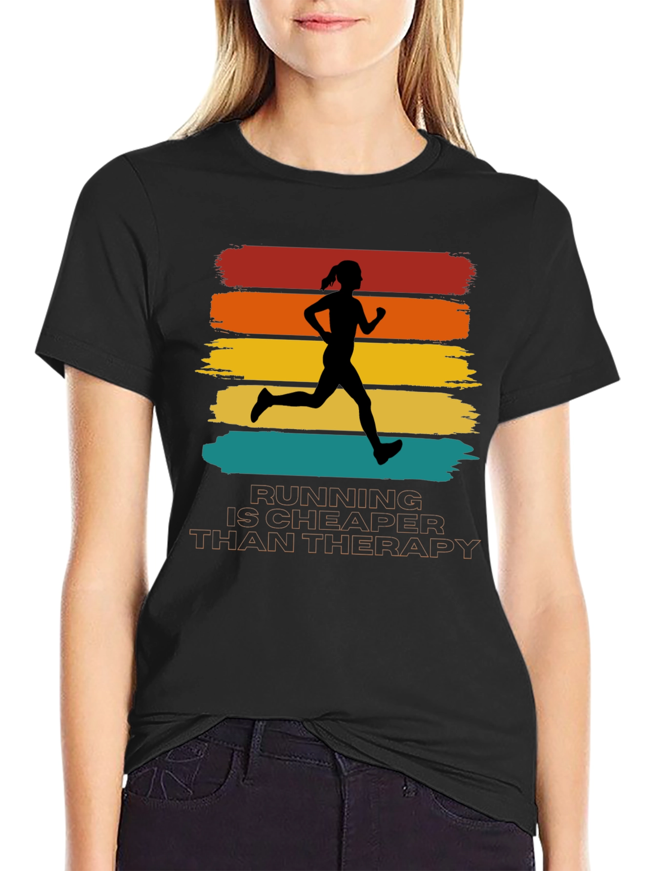 Running is Cheaper Than Therapy Graphic Tee
