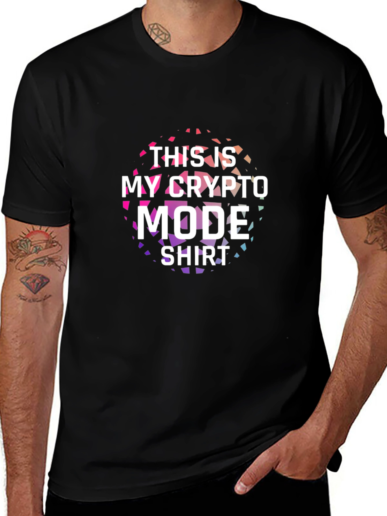 Crypto Mode T-Shirt - Black Cotton Tee