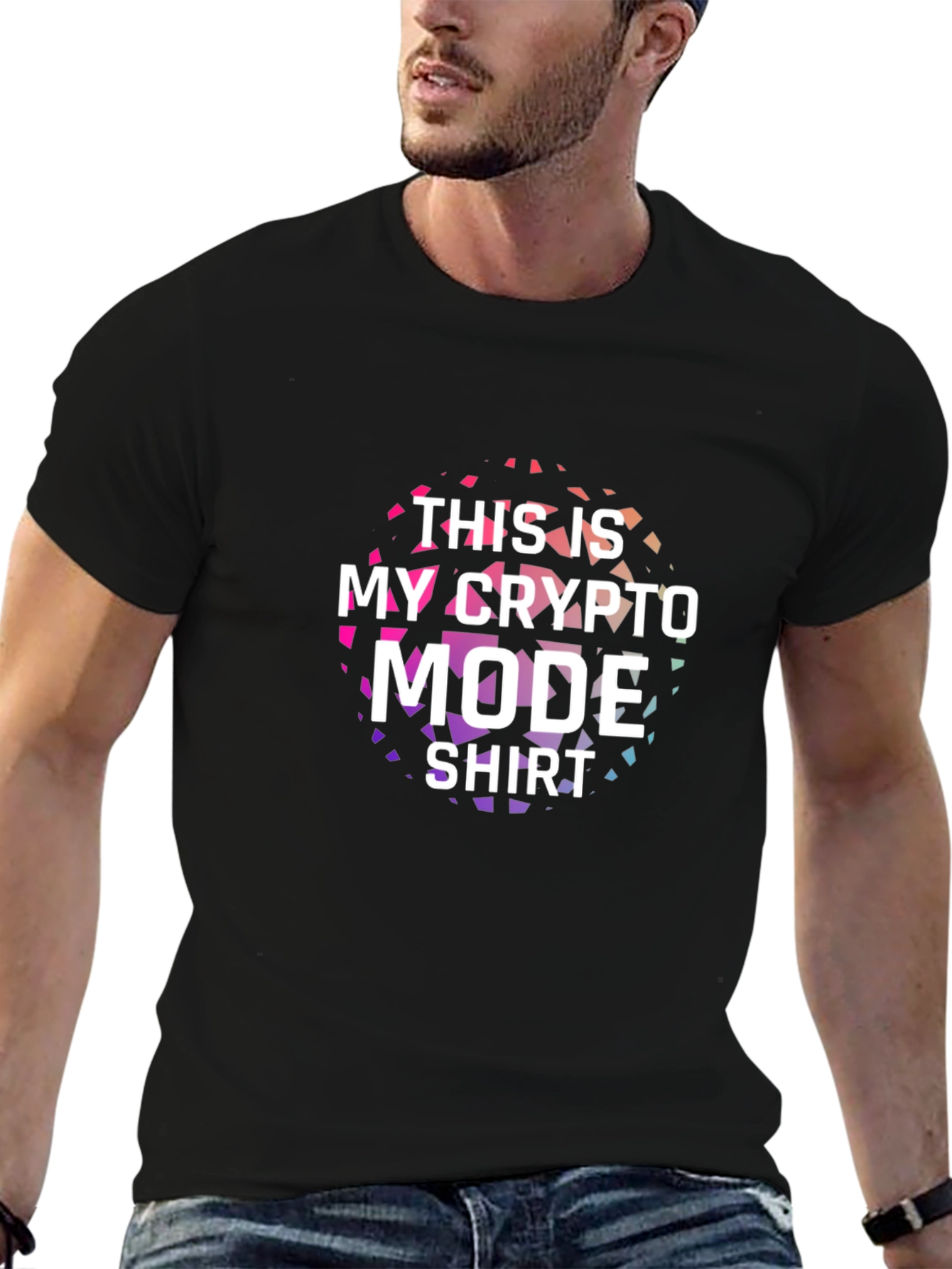 Crypto Mode T-Shirt - Black Cotton Tee