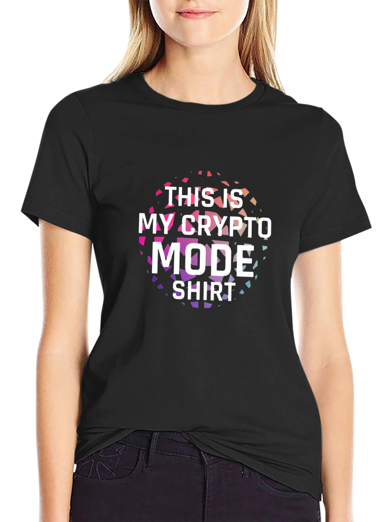 Crypto Mode T-Shirt - Black Cotton Tee