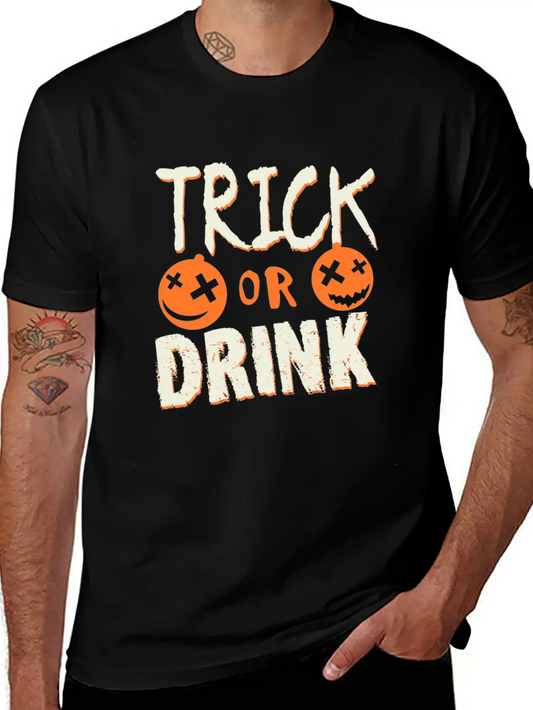 1 Trick Or Drink Timeless Short Sleeve Tee – Comfy And Minimalist Design