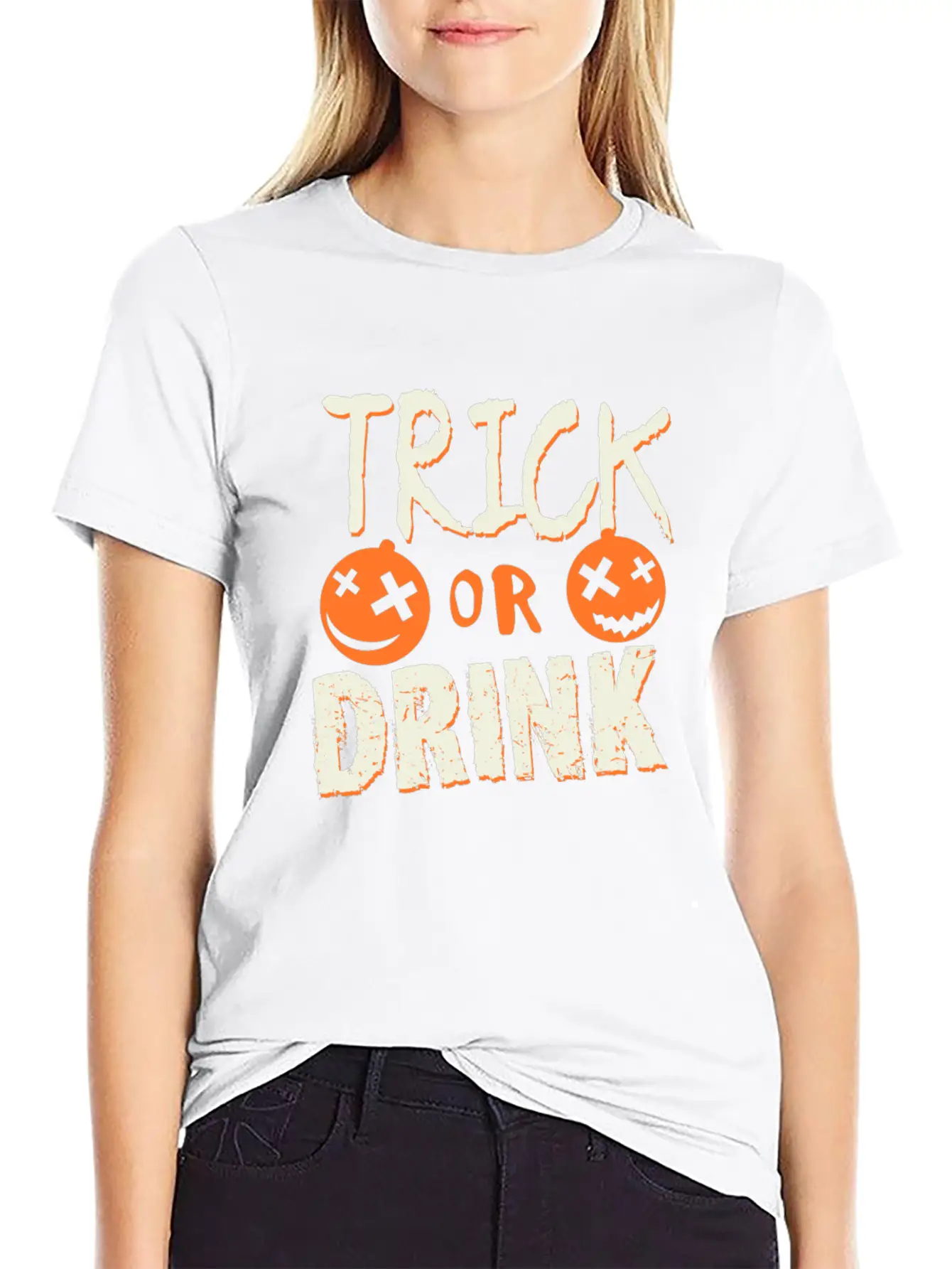 1 Trick Or Drink Timeless Short Sleeve Tee – Comfy And Minimalist Design