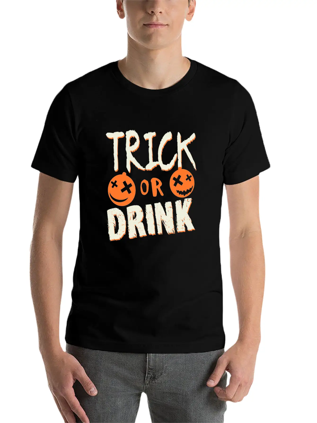 1 Trick Or Drink Timeless Short Sleeve Tee – Comfy And Minimalist Design