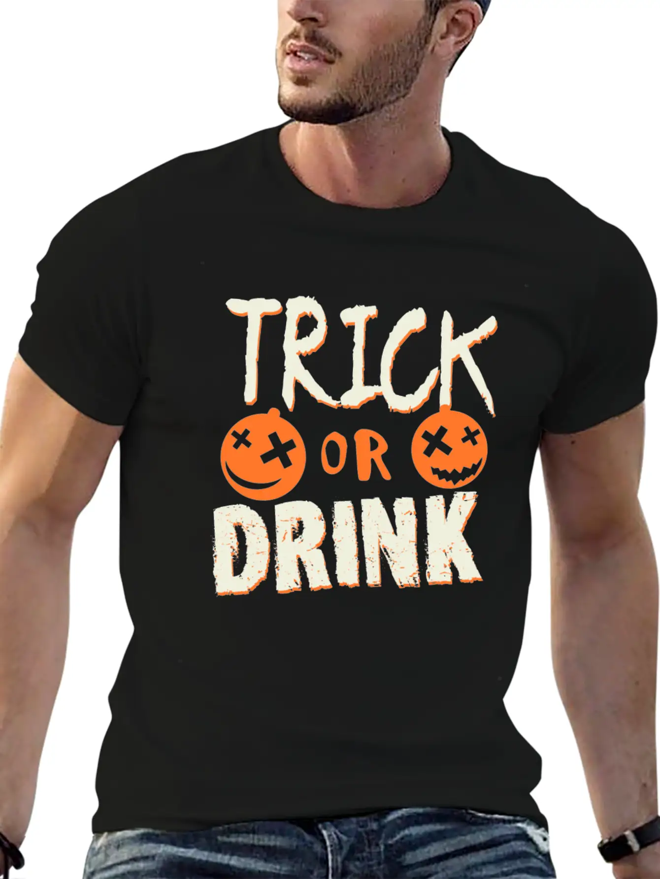 1 Trick Or Drink Timeless Short Sleeve Tee – Comfy And Minimalist Design