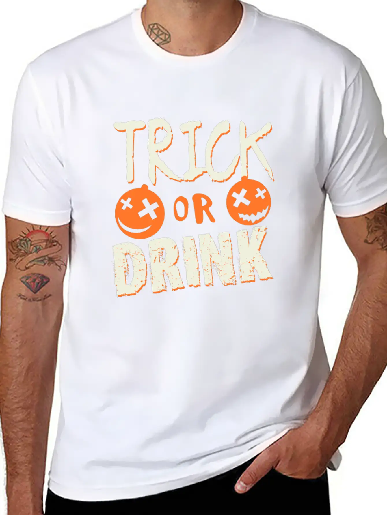 1 Trick Or Drink Timeless Short Sleeve Tee – Comfy And Minimalist Design