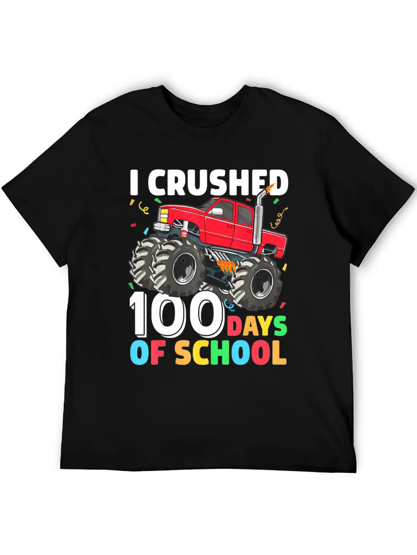 100 Days Of School Monster Truck Comfortable Minimalist Graphic Tee – Summer Style Essential