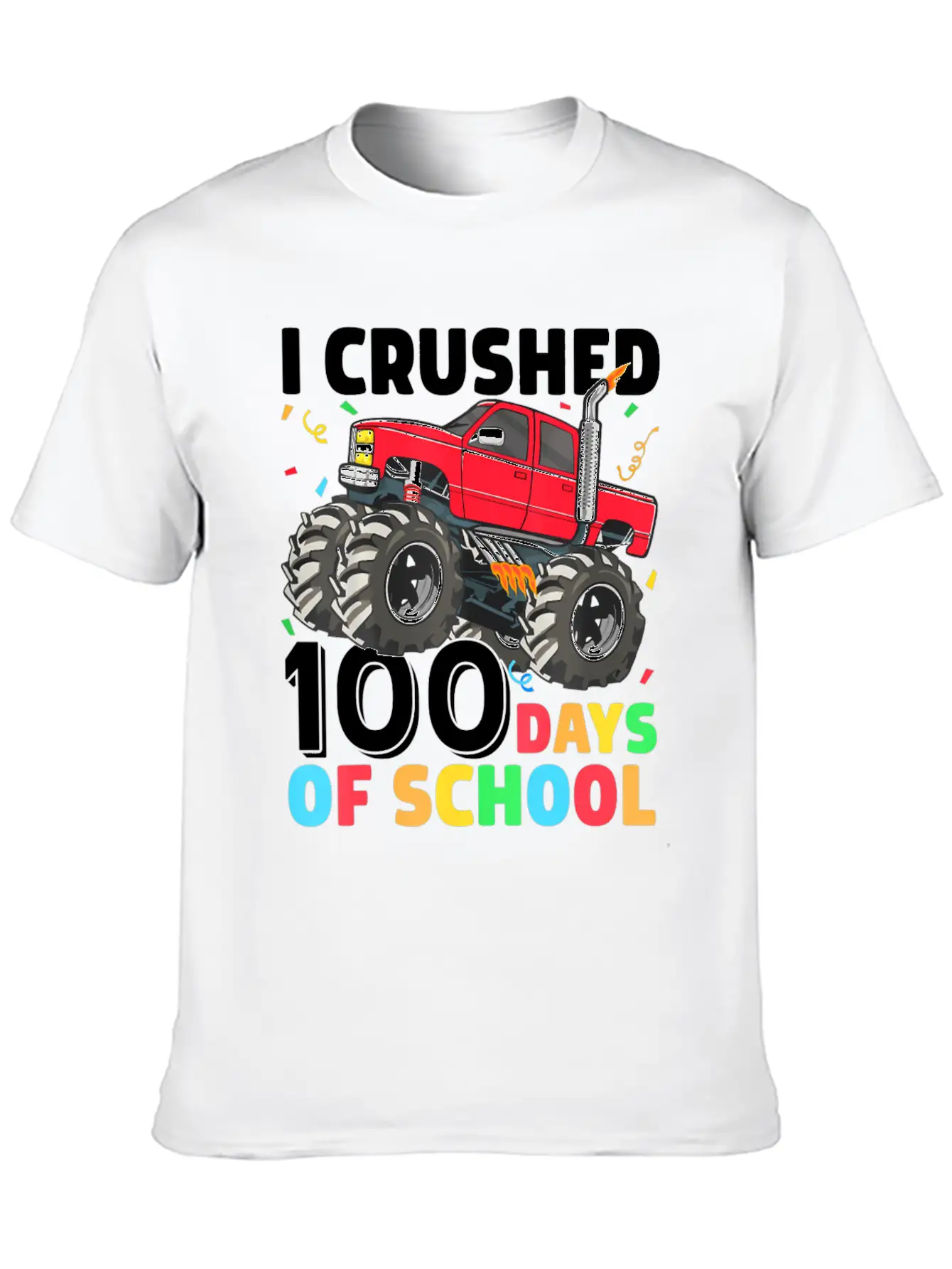 100 Days Of School Monster Truck Comfortable Minimalist Graphic Tee – Summer Style Essential