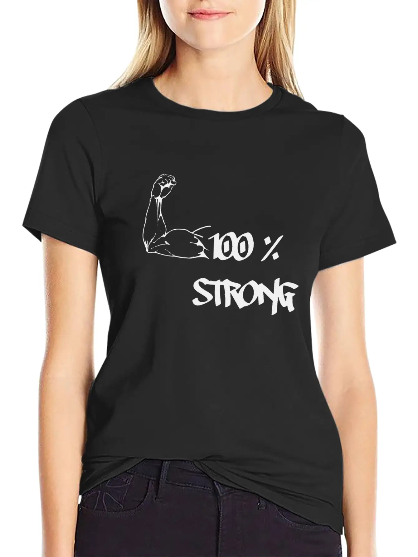 100% STRONG Unisex Short Sleeve Soft Cotton T-Shirt – Casual Everyday Wear