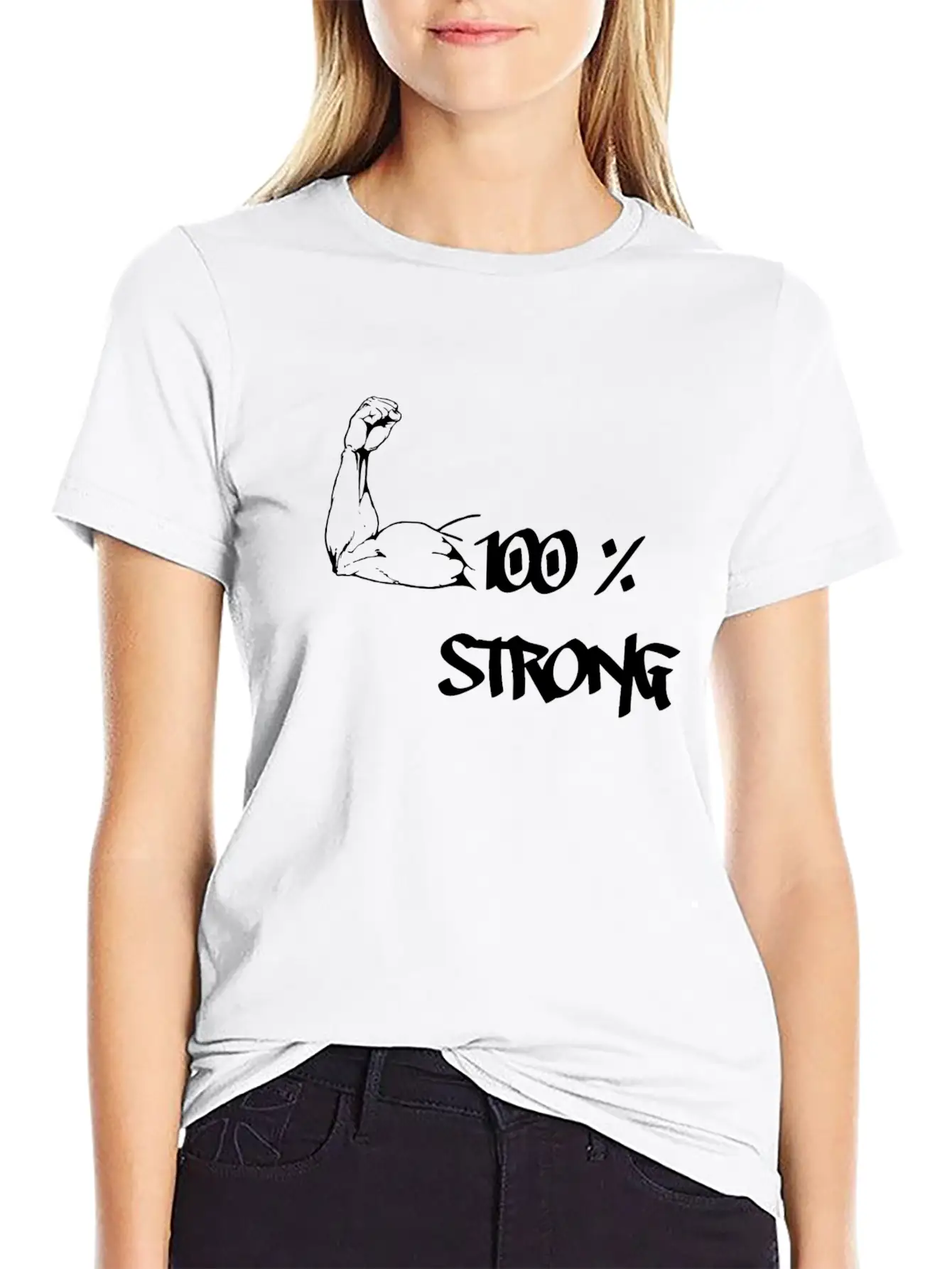 100% STRONG Unisex Short Sleeve Soft Cotton T-Shirt – Casual Everyday Wear